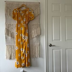 Madewell Puff Sleeve Wrap Midi Dress